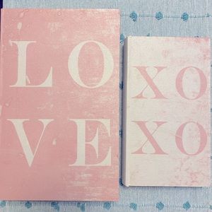 Pink + White Decorative Books-Set of 2